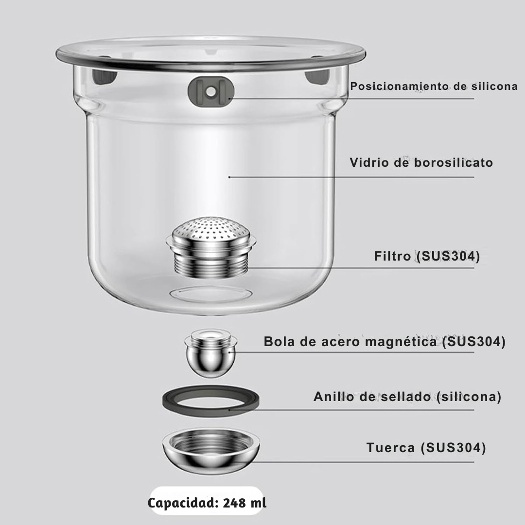 Tetera de Vidrio Encantada con Infusor